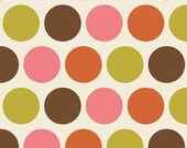 Indian Summer Big Dot- Laminated Cotton Fabric - Cream - Riley Blake - 1 yd