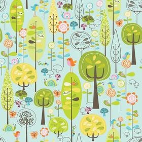 Happier- Laminated Cotton Fabric - Blue - Riley Blake - 1 yd