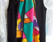 1980s  Echo Stained Glass Desgin Scarf