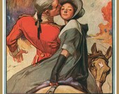 Vintage Altered Art Funny Book Lover Greeting Card - You forgot the books, no kisses for you...
