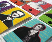 Colorful Author Matchbooks (Pack of 6) - Shakespeare, Poe, Austen, Twain, Burns, and Dickinson