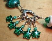 7 Piece Clip-on Stitch Marker Set -Green Galaxy