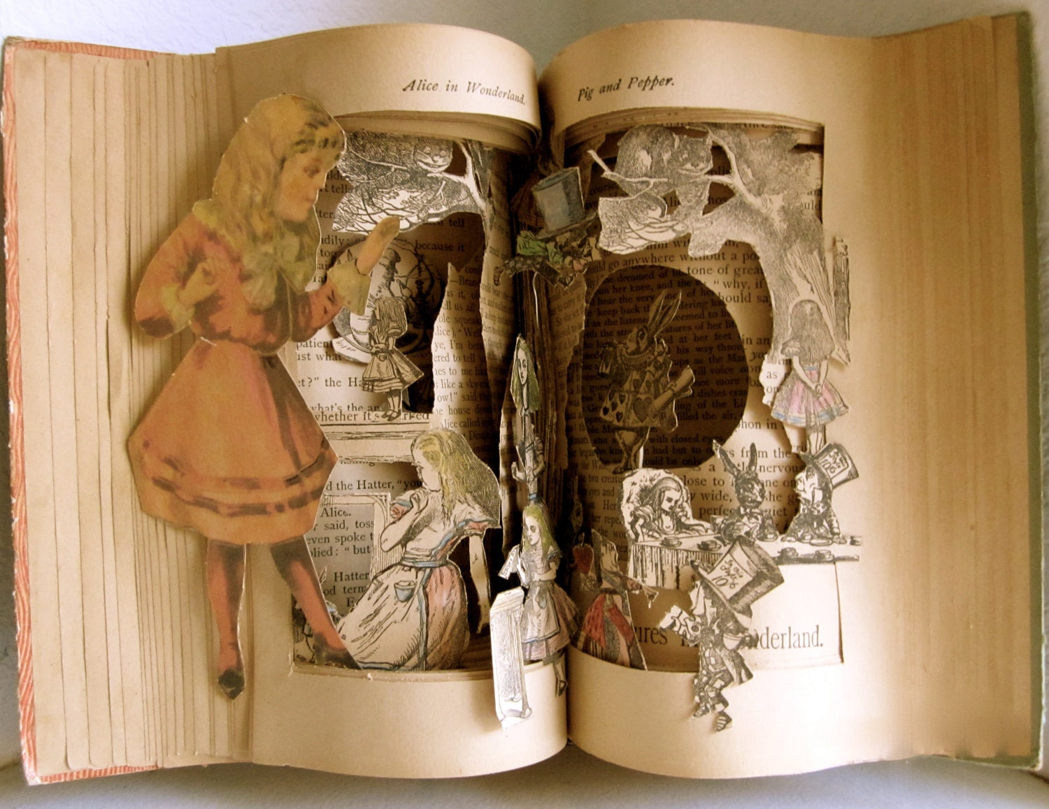 Altered Book   Alice's  Wonderland