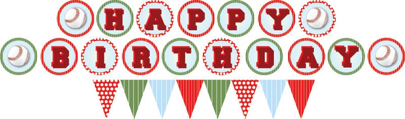 Baseball Party Banners and Garland