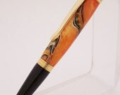 Orange Swirl Acrylic Sierra Style Ballpoint Pen (Handmade in USA)