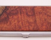 Amboyna Burl Wood Card Case Holder (Handmade in USA)