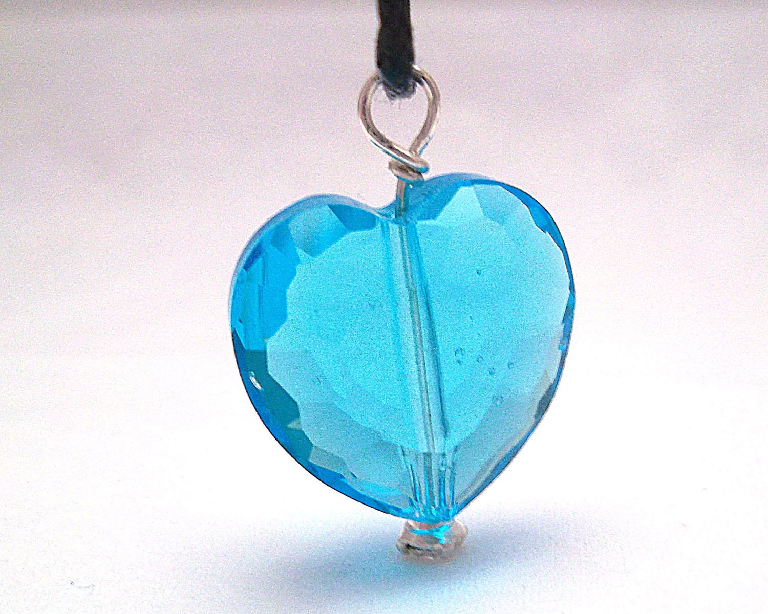 Teal Valentine's Day Heart Necklace