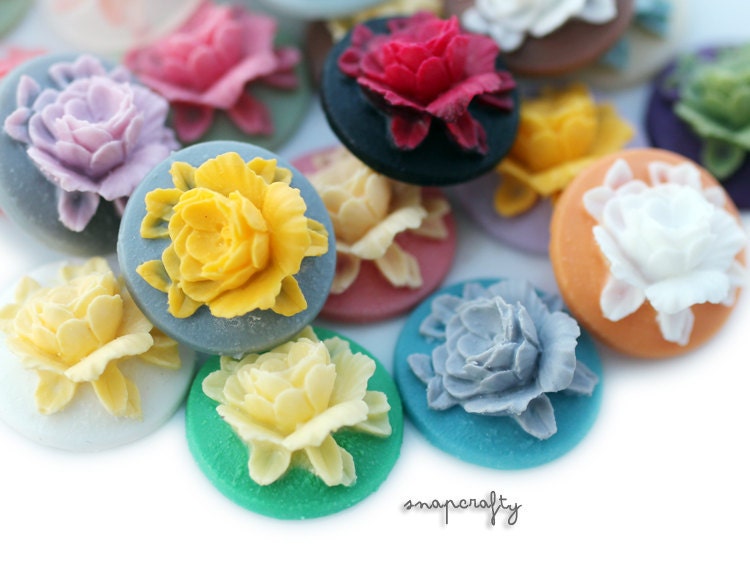 20pc deluxe set of 3D matte rose cameos 18mm, perfect for hairpins and rings