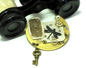 Steampunk Brooch Vintage Watch Parts Dragon Fly Key OOAK Exclusive Design By Mystic Pieces