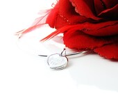 Love Heart Bangle, Sterling silver & recycled silver "I Love You" charm, handcrafted loveheart bracelet