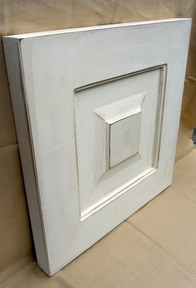 Architectural wall decor Shabby chic distressed vintage white