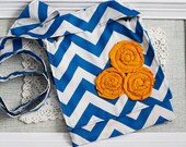 Blue Chevron Rosette Cross the shoulder bag