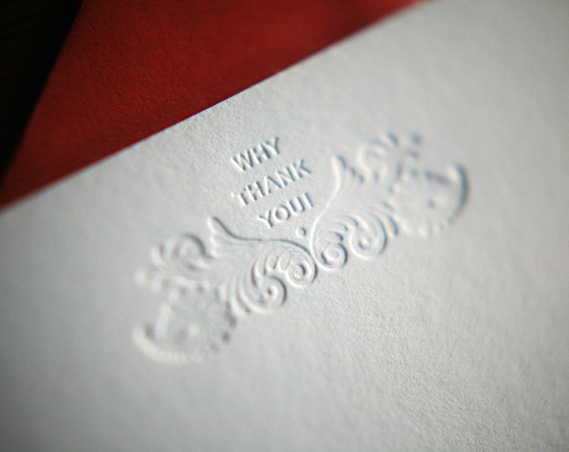 Letterpress Stationery - Flourish Letterpress Thank You Notes