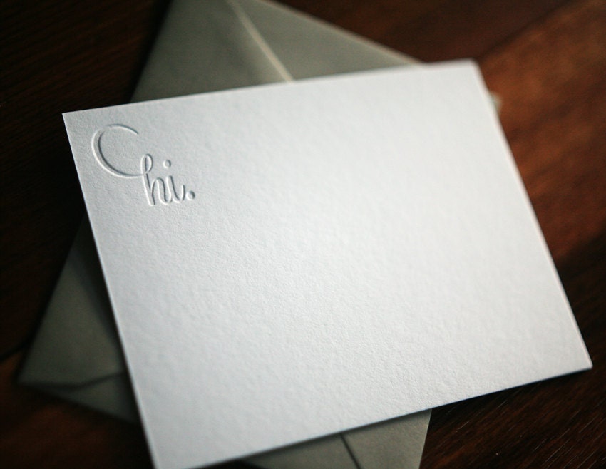 Letterpress Stationery - Hi Notes