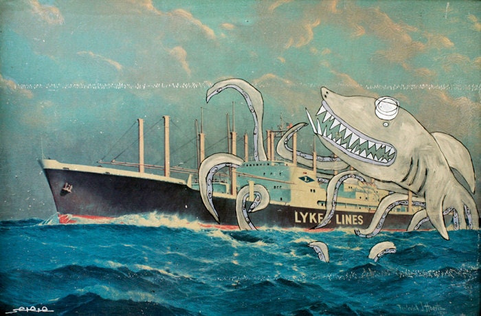 Sharktopus 8.5x11 Art Print