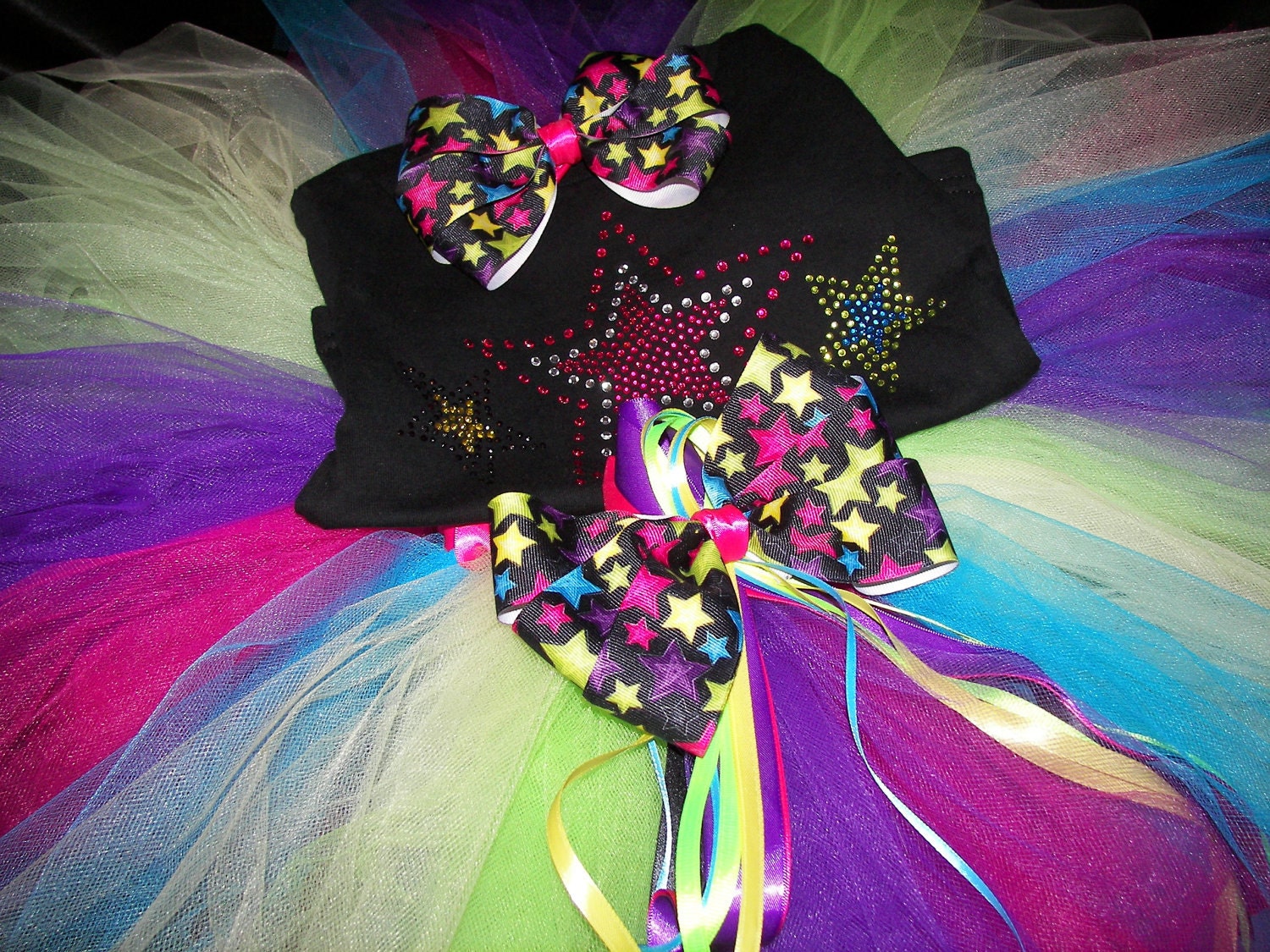 Neon Stars BLING Tutu Set--Bright and Colorful--Full of Sparkles and Bling