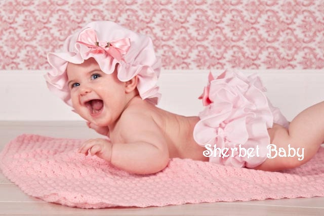 Sassy Pants Set Ruffle Diaper Cover & Bo Peep Prairie Bonnet Original Design