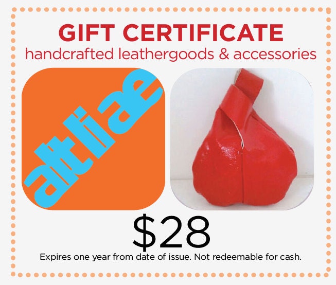 Gift Certificate - Leather Wristlet Purse Clutch Japanese Knot Bag Matte Black Round FREE SHIPPING