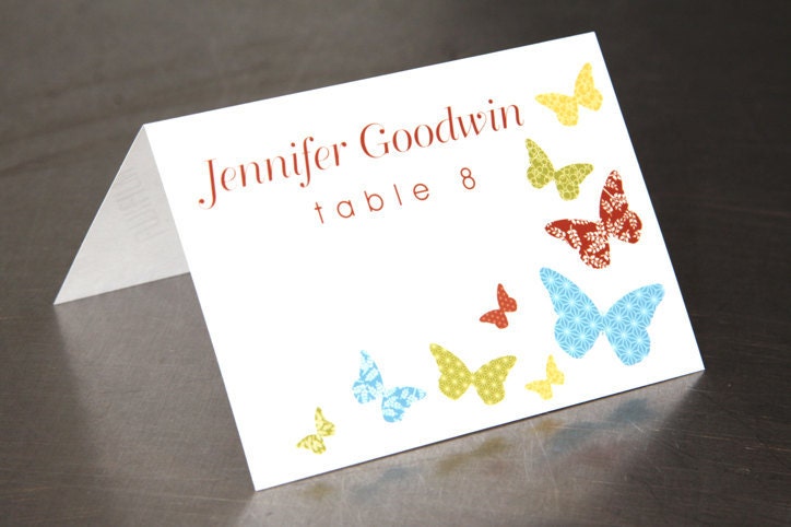 Wedding Place Cards - Butterfly Place Cards - Escort Cards Custom Designed