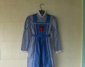VINTAGE 70s gingham dress apple country lady mini