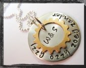 Steampunk Necklace - Personalized Jewelry - Family Charm