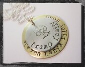 Hand Stamped Necklace - Personalized Jewelry - Family Tree Pendant