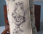 French Floral Vase Imprinted Pillow
