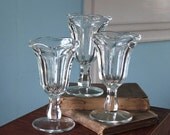 Antique Clear Glass Ice Cream Compotes