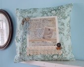 French Farm Cottage Vintage Fabric Assemblage Pillow