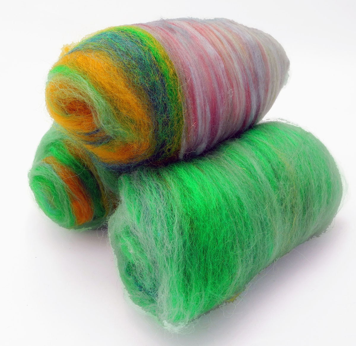 Lightly Textured Spinning or Felting Batt  -- 3.9 oz