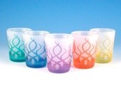Shot Glasses  Strands - Set of 5 - Etched and Painted Glassware