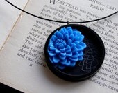 Electric Blue Floral Pendant in Acrylic