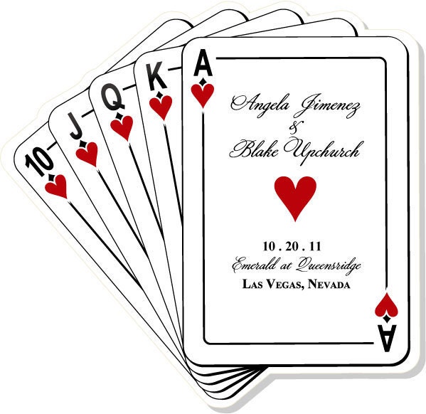 Set of 25 Vegas or poker Themed Wedding Programs