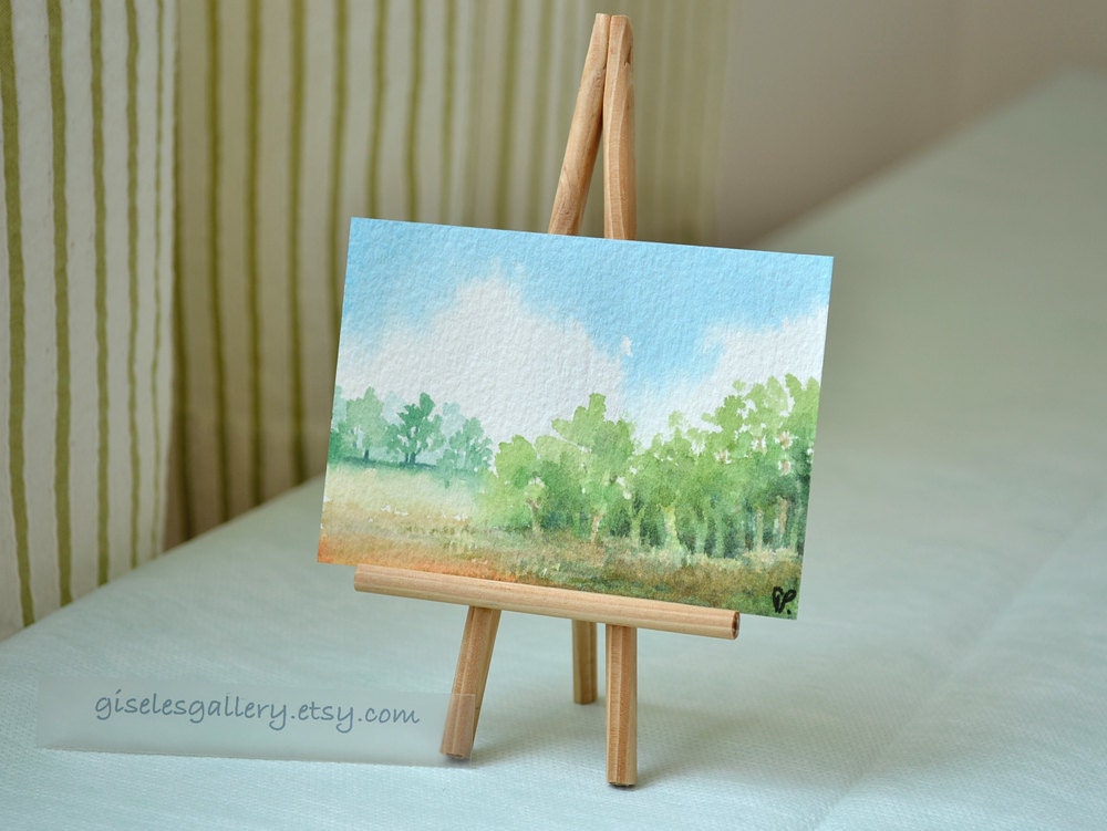 Original Watercolor Painting ACEO - Woods' end