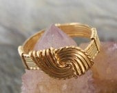 Gold Hug Ring Wire Wrapped - MysticalMoonDesigns