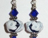 Midnight Garden - Lampwork Glass Sterling Silver Earrings