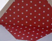 Lined Envelopes, 100% Recycled Content, Set of 6---Red Dots