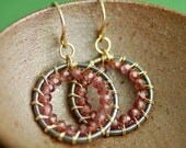 Rhodolite Garnet, Sterling Silver and 14k Gold-filled Earrings
