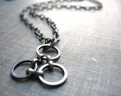 Molecule Necklace, Handmade Oxidized Silver Necklace, Silver Necklace, Handmade Metalwork Silver Molecule Necklace, FREE Worldwide Shipping