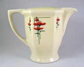 vintage creamer with art deco poppies design