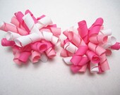 Korker Pigtail Hot Pink, Light Pink, and White