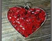 Sequin Filled Resin Heart Valentine Gift