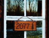 House Numbers Sign Custom Address Wood Burned Outdoor Cabin Sign Plaque