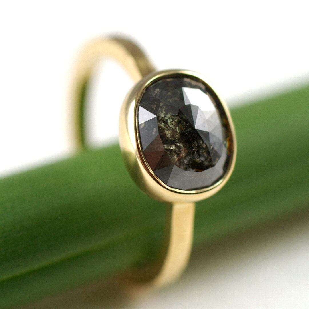 Translucent Black Oval Diamond Bloom- One Of A Kind