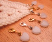 6 Removable Stitch Markers - Light Pink Hearts