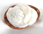 Merino Silk Spinning Fiber Combed Top Brick 4.5 ounces  WEDDING DRESS White Cream