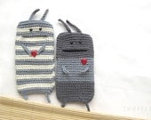 2 Cases PhoneEater to Oder heart Valentine Lovers Couple light grey  FREE SHIPPING