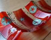 Beach Sunset Fused Glass 3 sectioned Tray