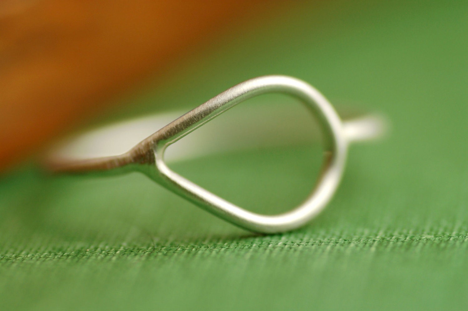 Satin Teardrop Sterling Silver Ring