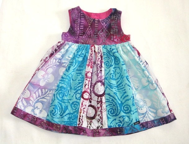 Girl's Patchwork Batik Dress - 2 years 2T